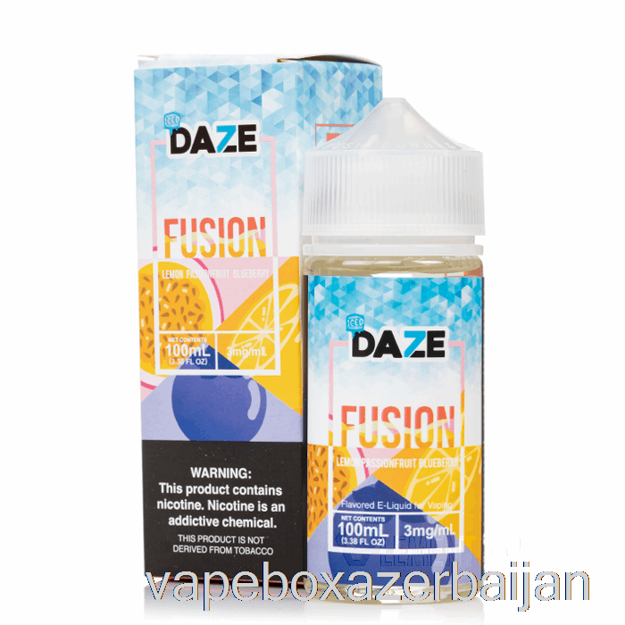 E-Juice Vape ICED Lemon Passionfruit Blueberry - 7 Daze Fusion - 100mL 6mg